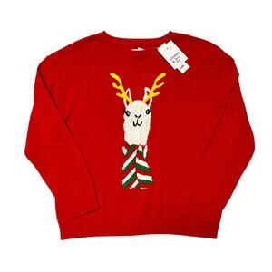 NWT Crown & Ivy Holiday Llama Sweater Size 7